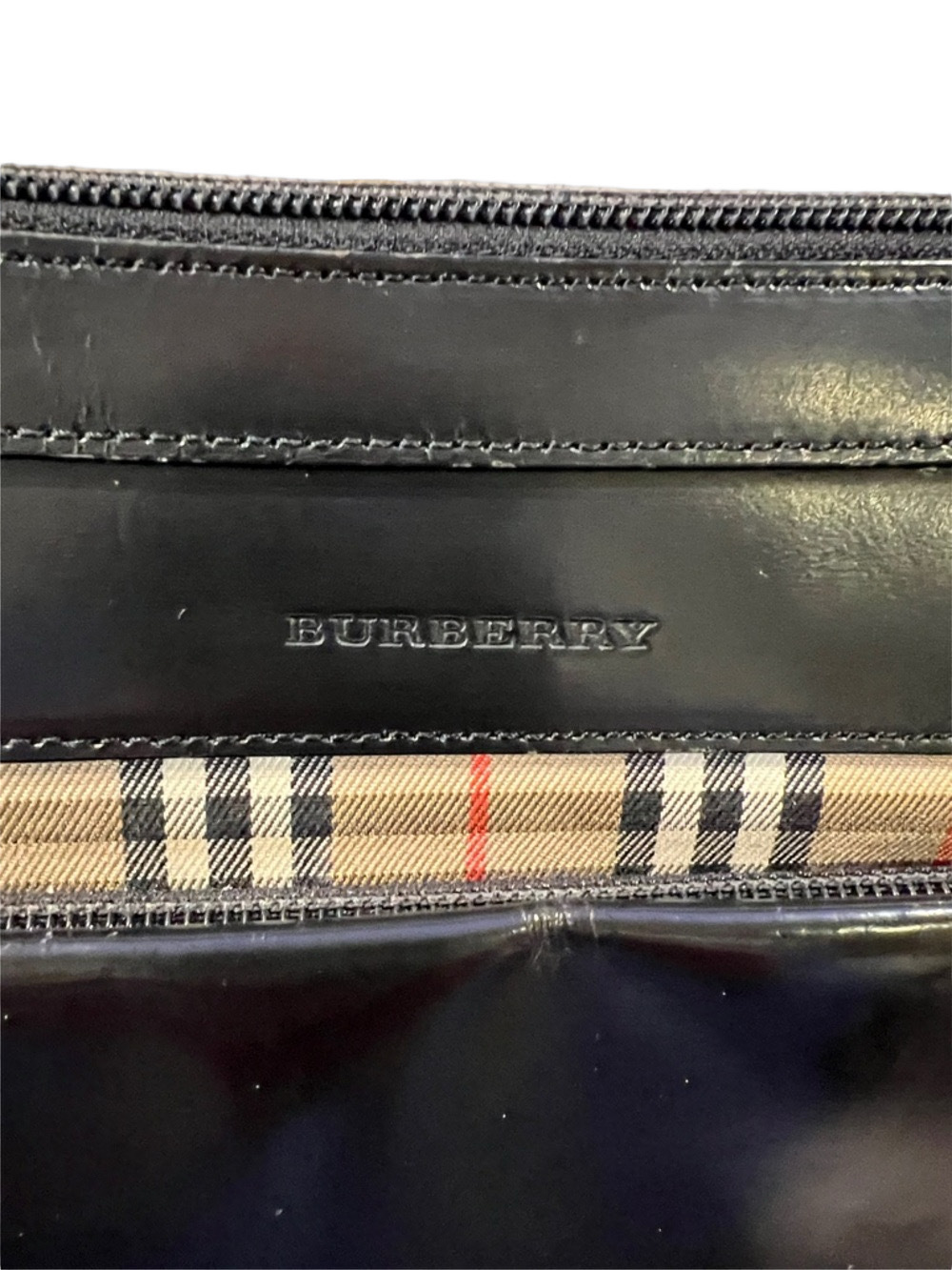 Burberry Black Leather Novacheck Plaid Shoulder Bag with COA - Picture 3 of 17